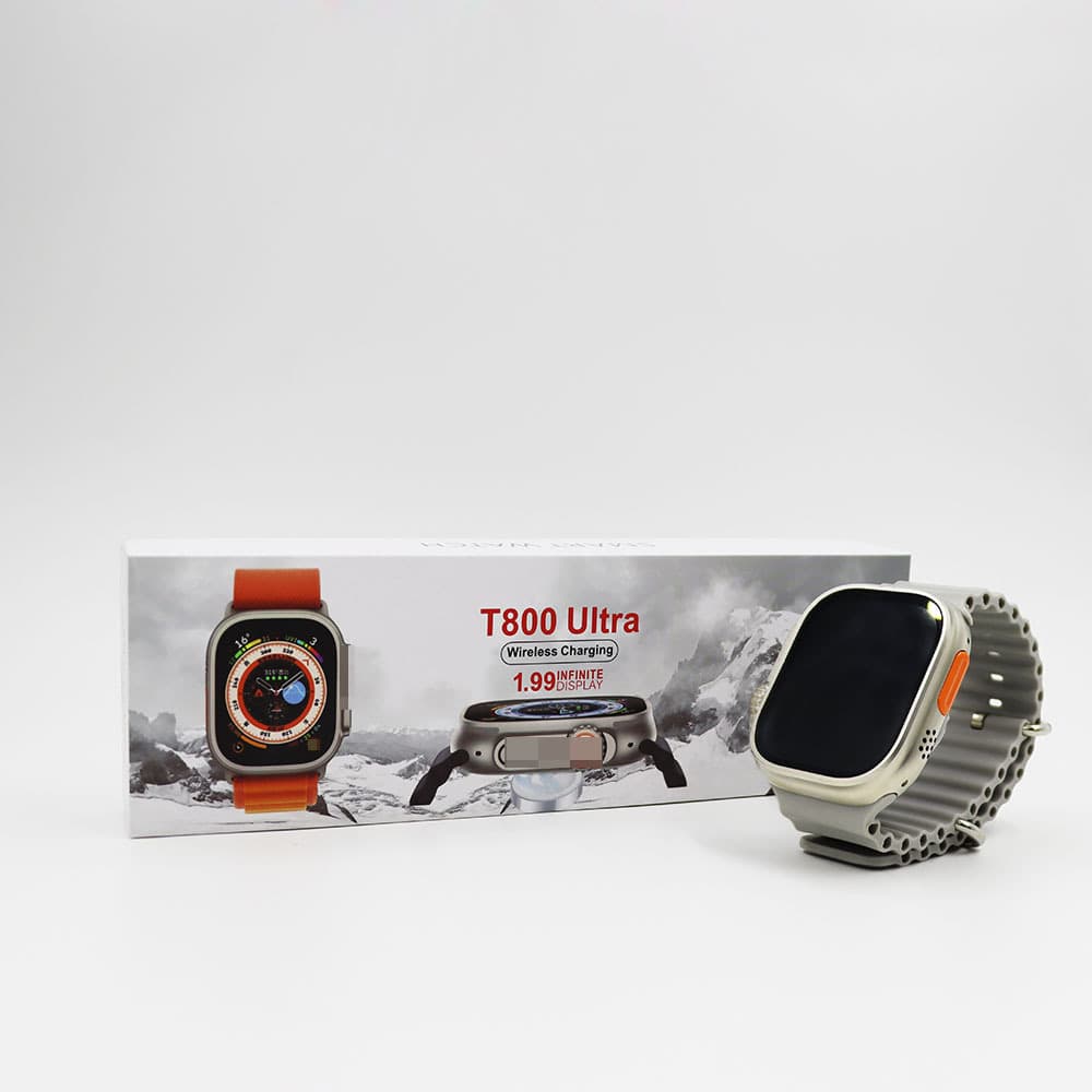 T800ULTRA smartwatch from Huaqiangbei with Bluetooth calling, sedentary reminder, remote camera control, and daily waterproof features