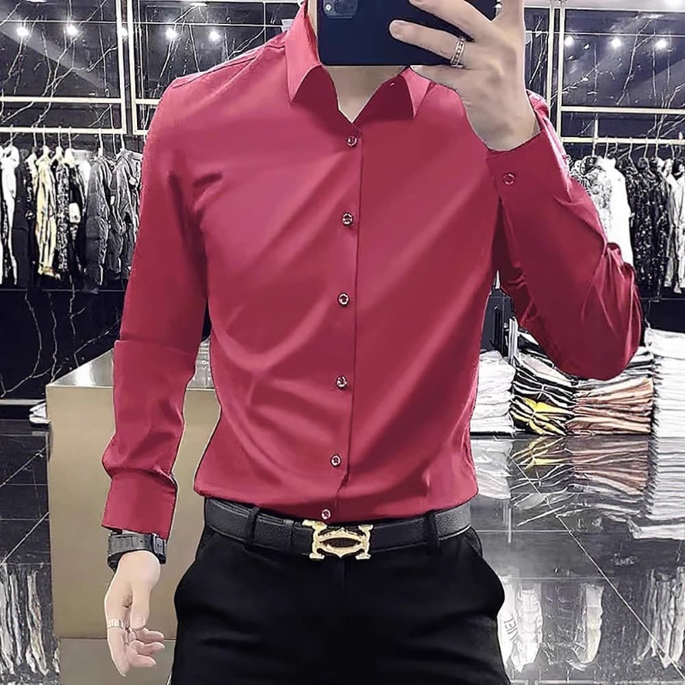 Wholesale Men's Long Sleeve Black Shirt Slim Fit Trendy Spring Autumn Business Formal Casual White Shirt