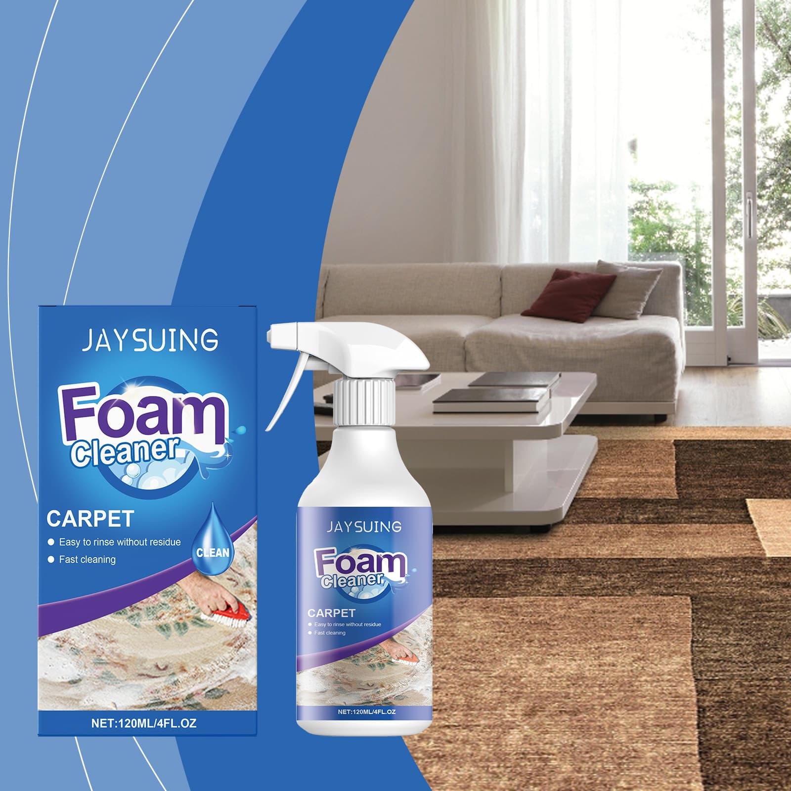 Jaysuing Carpet Foam Cleaner Cleaning Carpet Fabric Items Stubborn Stains Foam Cleaner