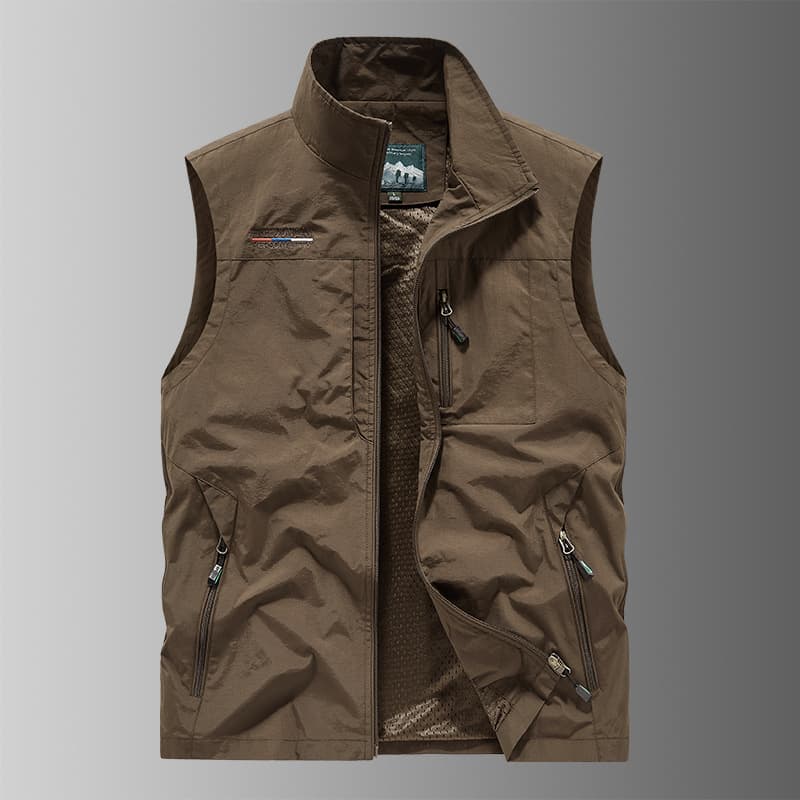 Spring/Autumn New Outdoor Photography Vest for Men, Lightweight Workwear Multi-Pocket Tactical Vest Jacket