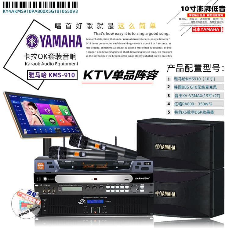 Entertainment Home K-Song Equipment KMS-910 Card Package Speaker Karaoke Sound System KTV Wood Shell Wireless Bluetooth Set