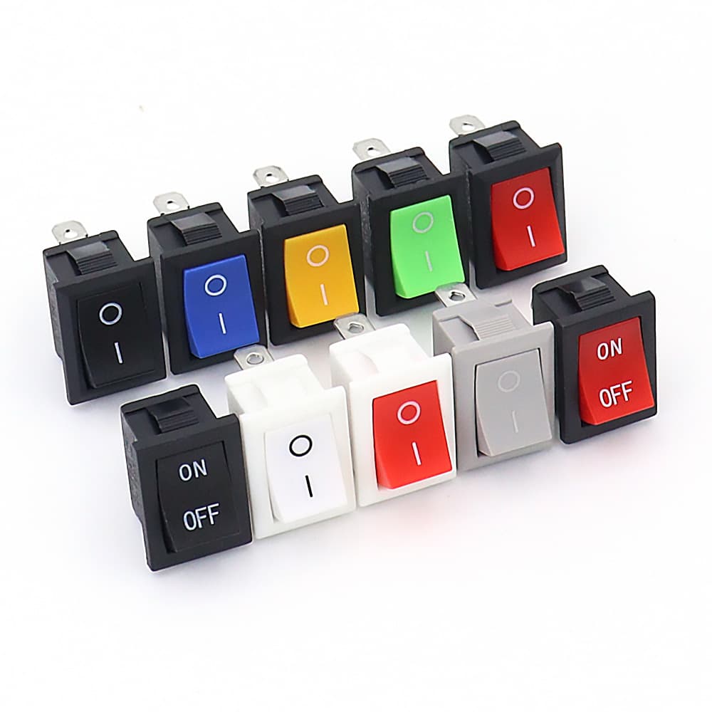 KCD1-101 Rocker Switch 2-Pin 2-Position Electrical Power Toggle Switch 3-Pin 15*21 Beveled Flat with Light