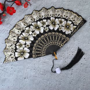 Floral Vintage Plastic Fan, Chinese Style Folding Fan for Women, Summer Portable Dance Fan, Trending Foldable Fan