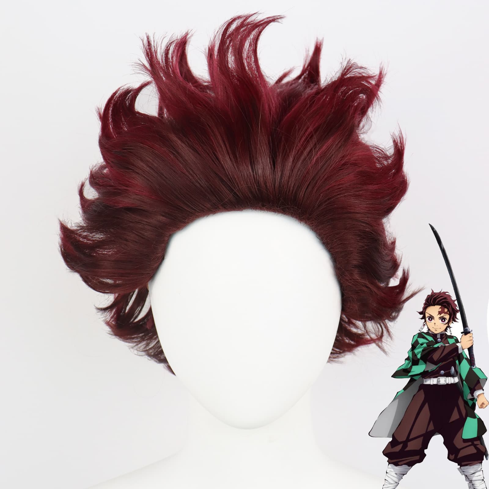 Demon Slayer: Kimetsu no Yaiba Kamado Tanjiro back-turned character cosplay wig