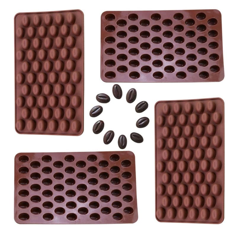 55-piece mini coffee bean cake mold silicone chocolate bean glue mold QK17020
