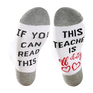 European and American Cross-border Nurse Socks Teacher Socks Cotton Mid-calf Socks Letter Print on Sole NURSE IS OFF DUTY Socks