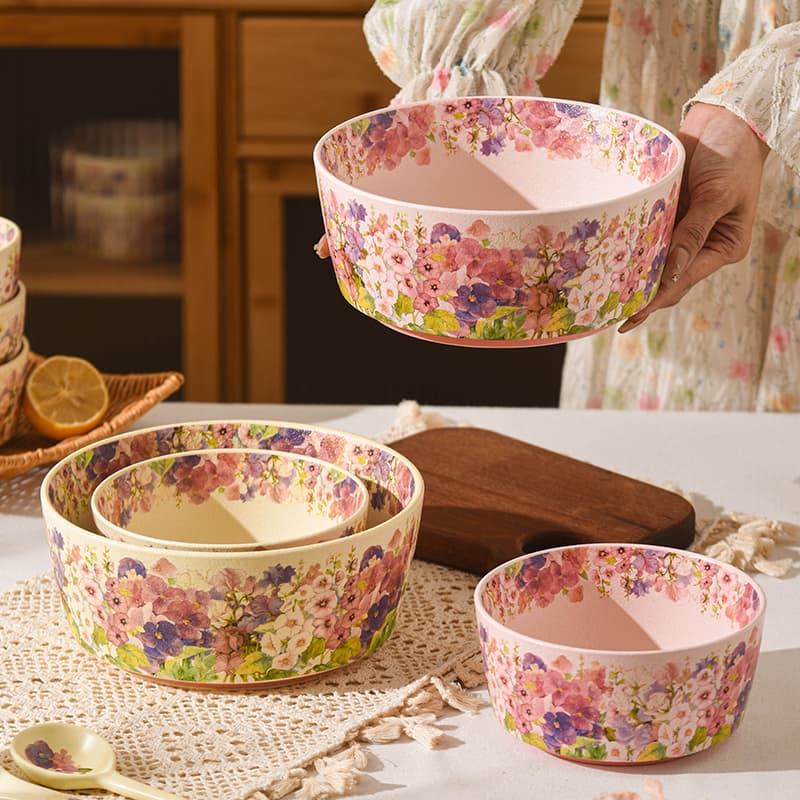 Blossom Ceramic Noodle Bowl, Soup Bowl, Luosifen Bowl – Elegant Premium Tableware, Microwave Safe