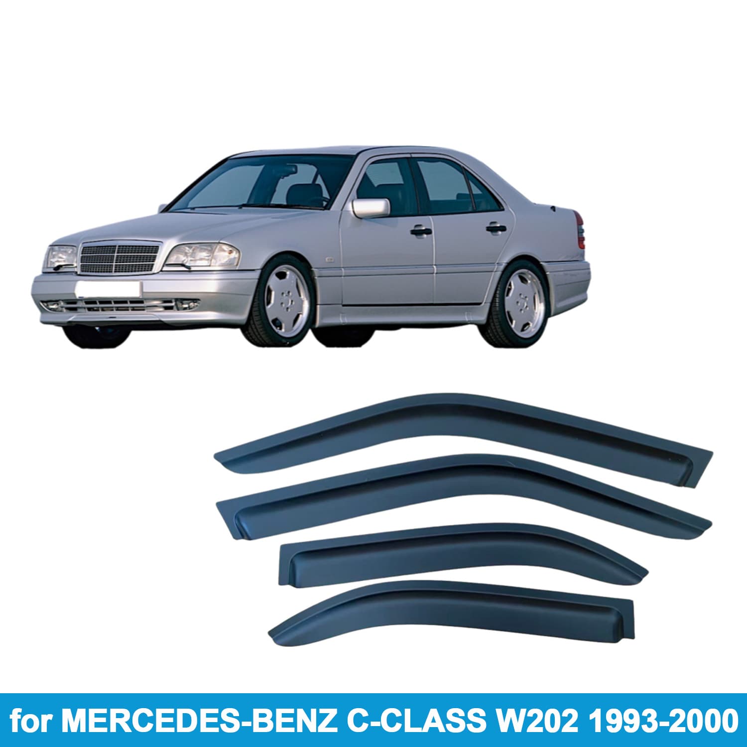 Compatible with Mercedes-Benz C-Class W202 Sedan 1993-2000 Rain Guards Side Window