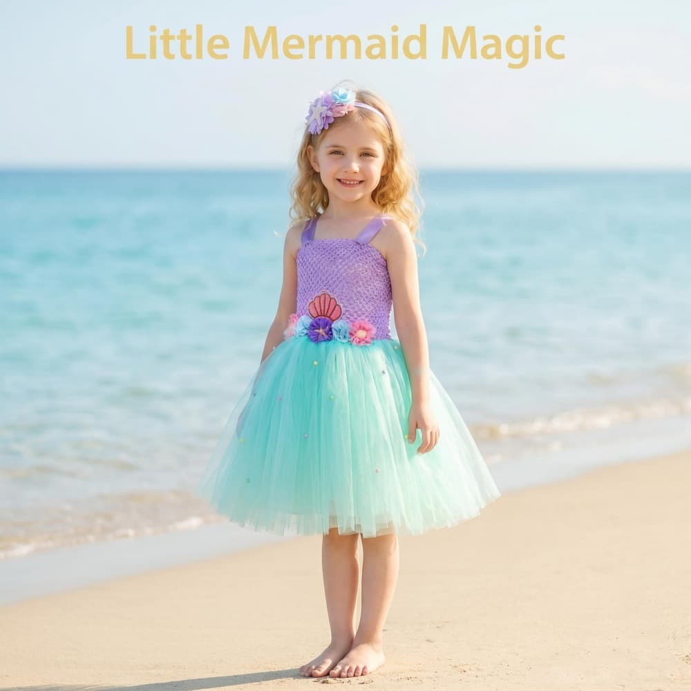 New mermaid princess dress girls sweet dress children's stage catwalk dress suit cross-border children's clothing