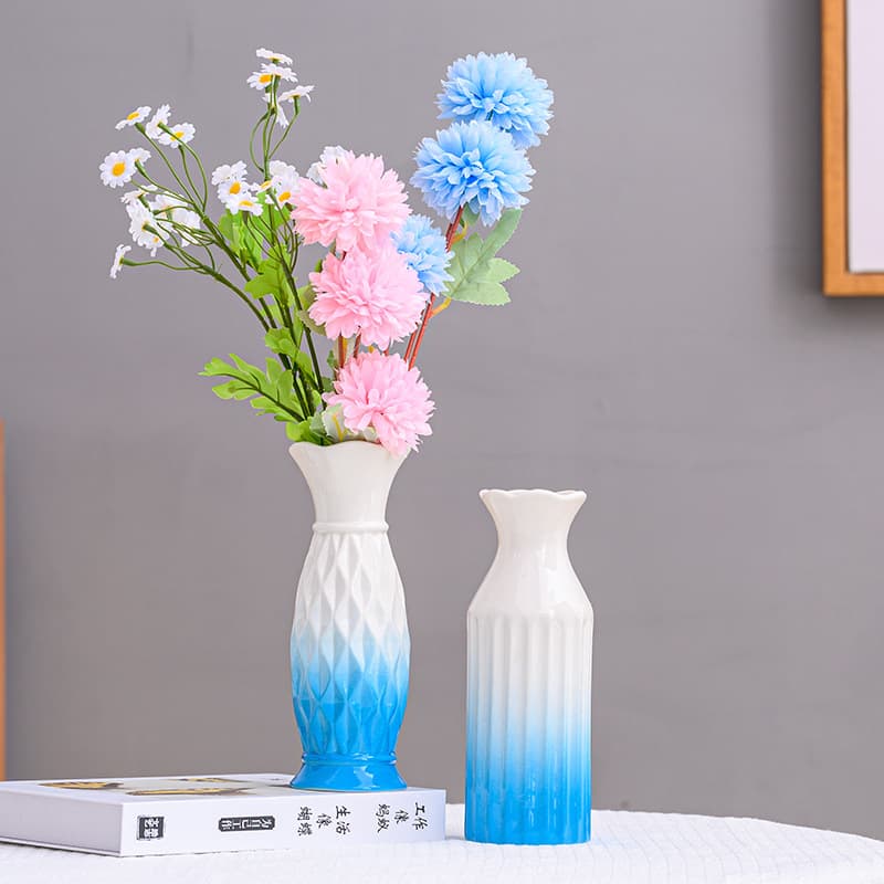Self-produced and sold Dehua ceramic vase, high-end artificial flower holder for water cultivation, ins-style home decoration