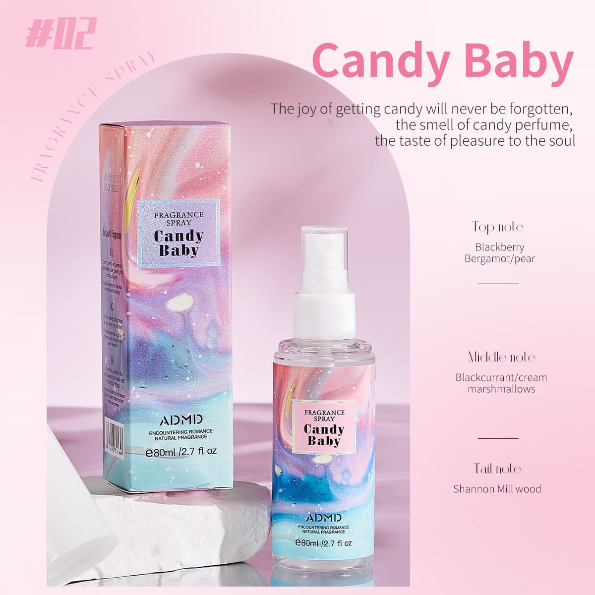 [Cross-border Exclusive] ADMD Fragrance Spray Long-lasting Light Perfume Hair Perfume Alcohol-free Perfume Wholesale