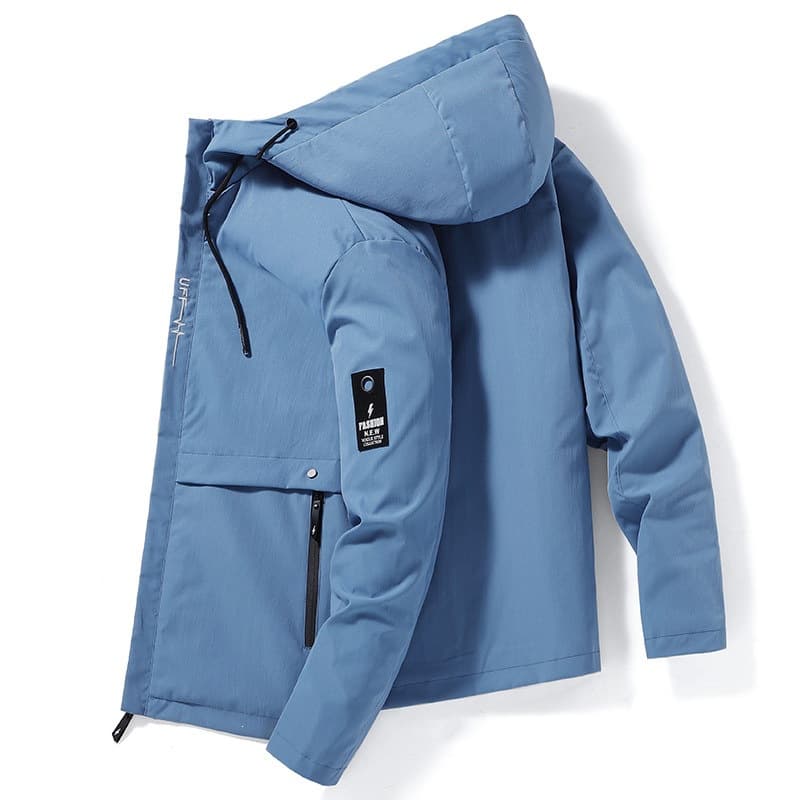 Ready-made hooded jacket men's autumn and winter new jacket casual trendy brand tops windproof jacket tops for men