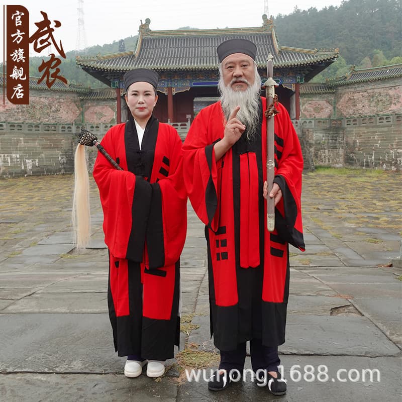 Wudang Mountain Taoist priest's true Taoist robe, made in Ming Dynasty, long Chinese style Hanfu, sutra, Taoist priest's uniform, full set of magic weapons and clothing