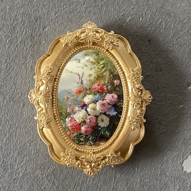 Gold European-style Carved Resin Photo Frame, Home Wall Decoration Carved Wall Hanging Photo Wall Combination Decoration