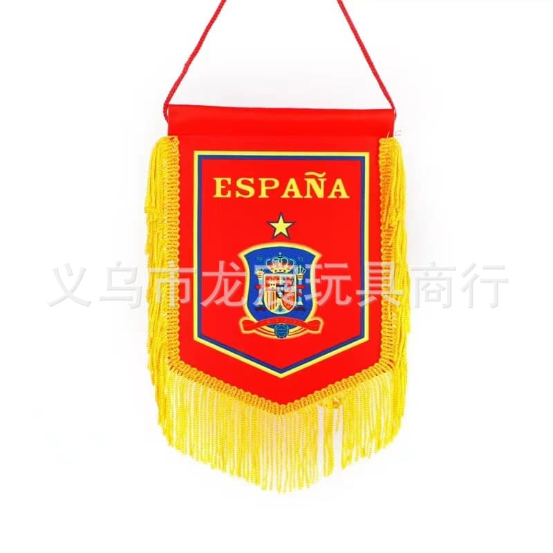 2026 World Cup Football Fan Small Pennant Flag Car Hanging Flag World Cup National Teams Spain Argentina France