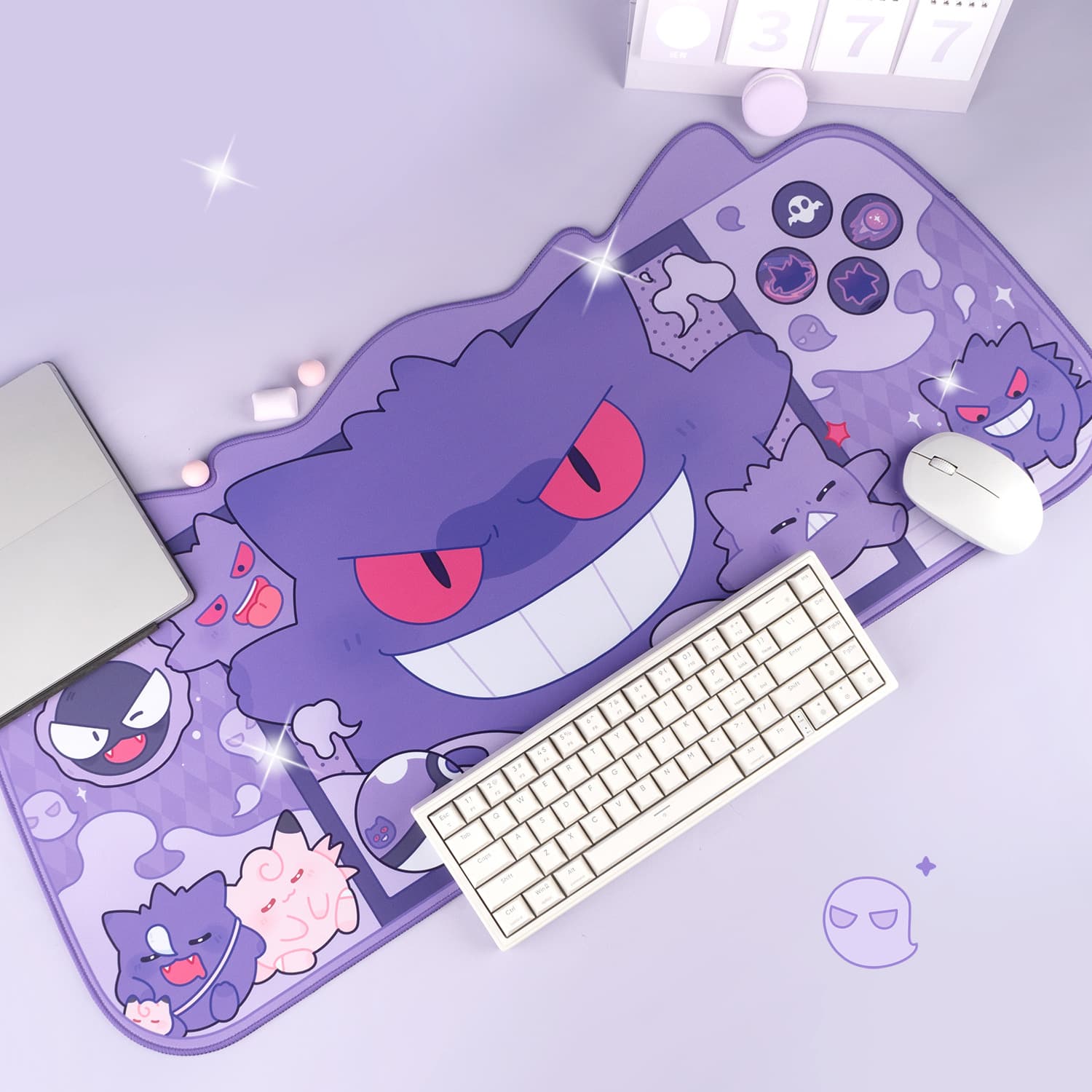 Gengar Mouse Pad Pokemon Ghost Large Shaped Desk Mat Computer Keyboard Pad Ins Cartoon Wrist Rest Pad Shaped Pad