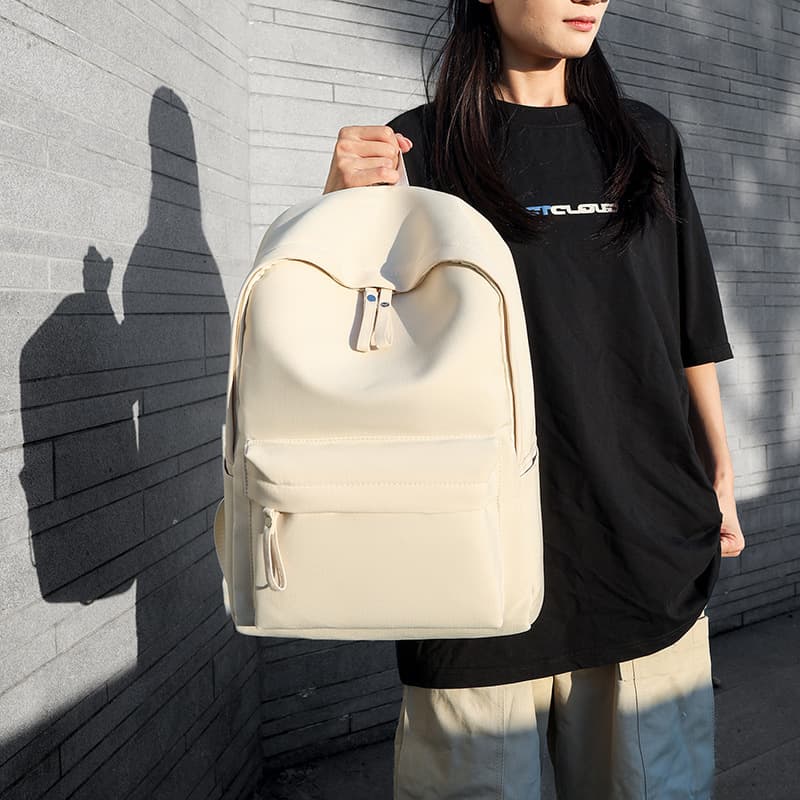 New solid-color minimalist backpack, fashionable forest-style travel pack for college students, daily versatile factory direct