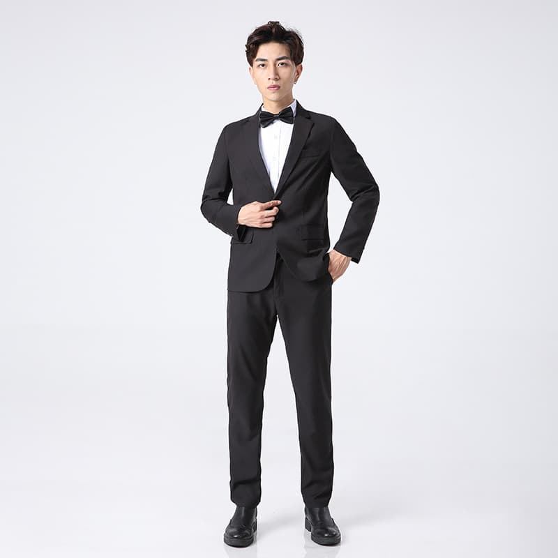 Specialized men's Korean style slim fit two-piece suit, business formal wear, casual wear, work attire, wedding attire