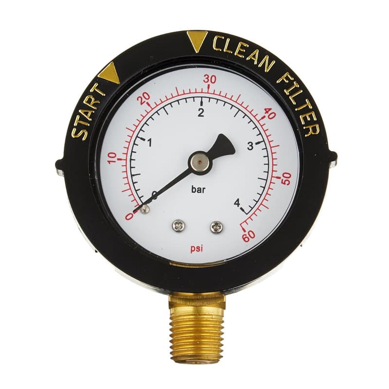 Pentair 190058 Pressure Gauge Replacement for Pool and Spa Valve, 60psi, 1/4" NPT, Bottom Mount