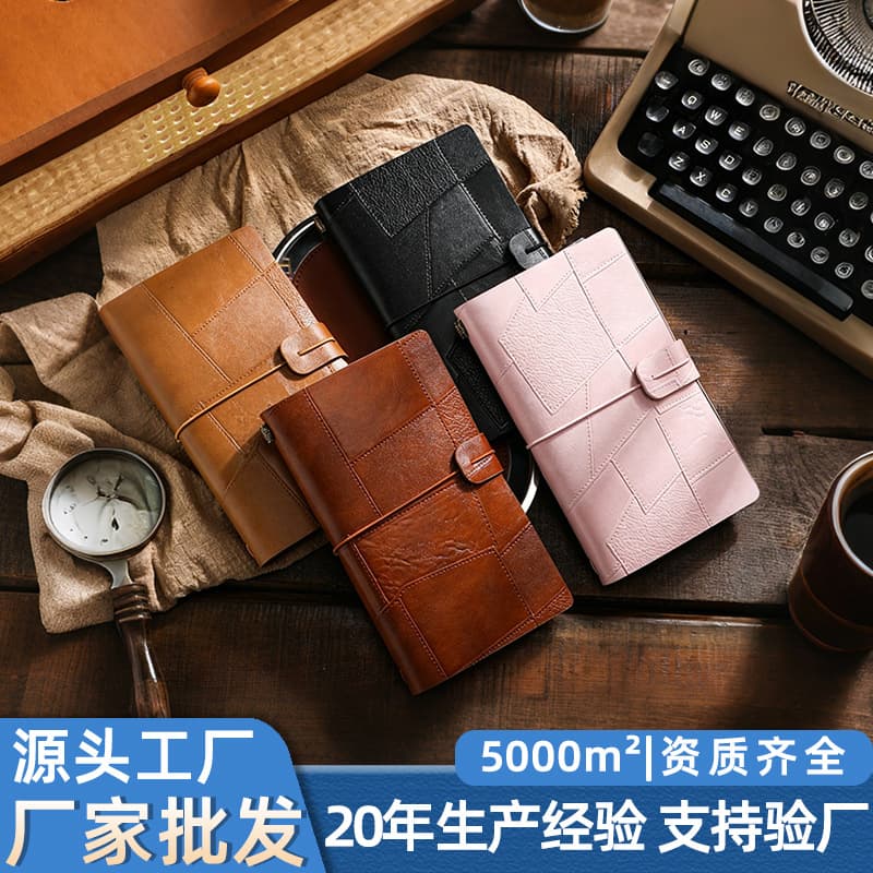 A6 Vintage Travel Journal Portable Tie Notebook Business Kraft Paper Notepad High-Quality Appearance Notebook Wholesale
