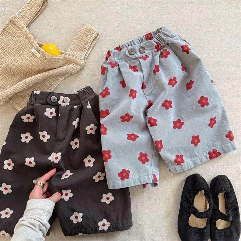 Korean Children's Spring/Summer New Arrival Cute Flower Kids Casual Harem Pants Big PP Pants for Boys and Girls