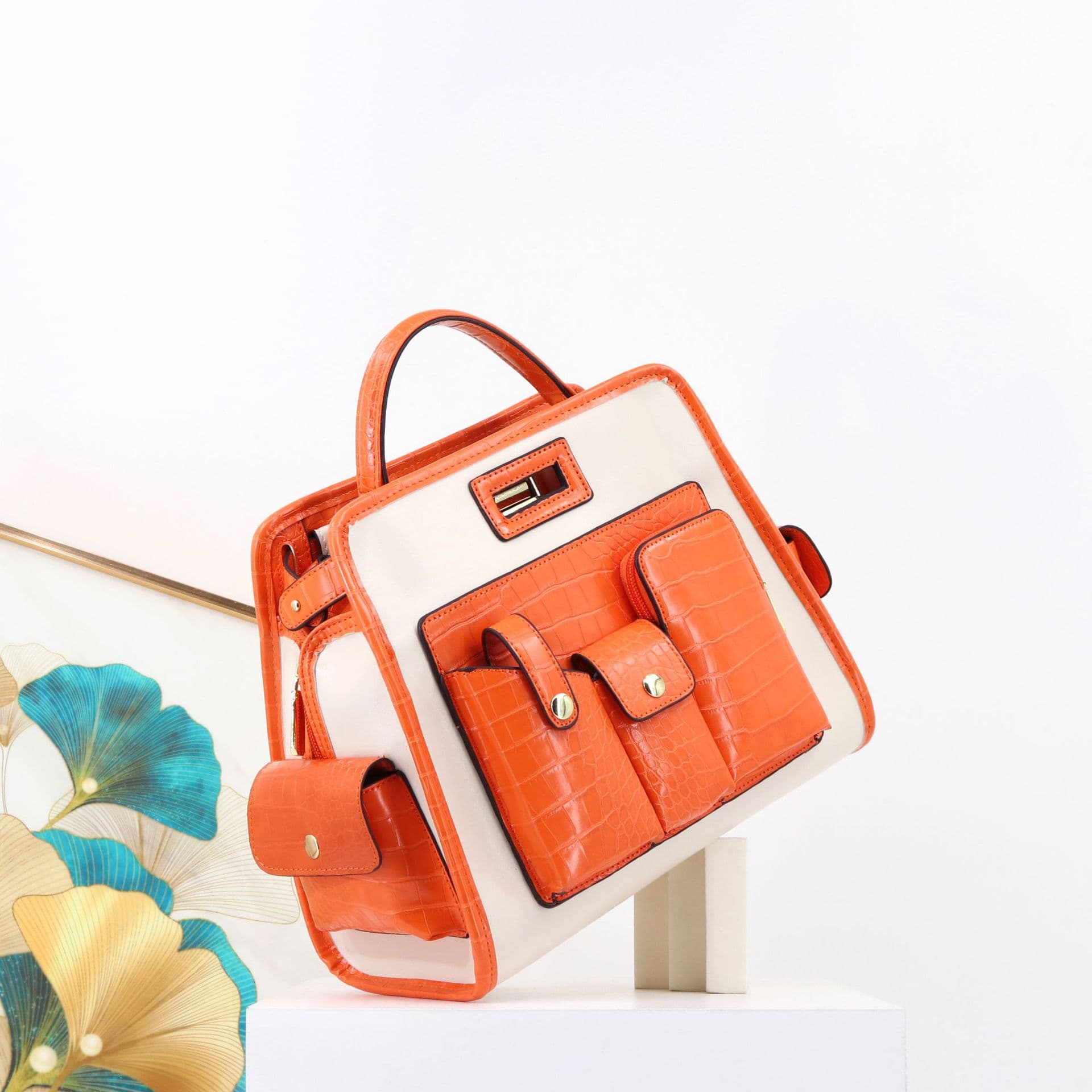 High-Quality Women's Handbag Crocodile Pattern European And American Style Messenger Bag Medium Size PU Material