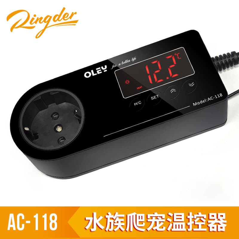 Export European Standard Pet Intelligent Thermostat Aquarium Reptile Heating Digital Display Ac-118 Temperature Controller