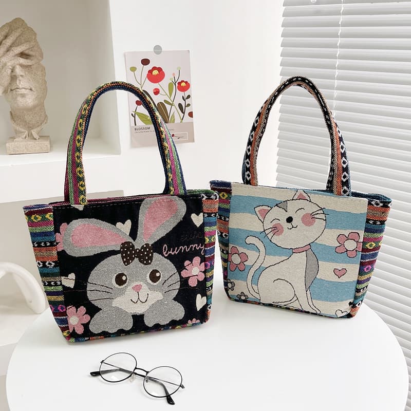 Wholesale bags for women 2023 new style hand-held shoulder crossbody canvas bag bucket cute casual hand-carrying small bag women's bag