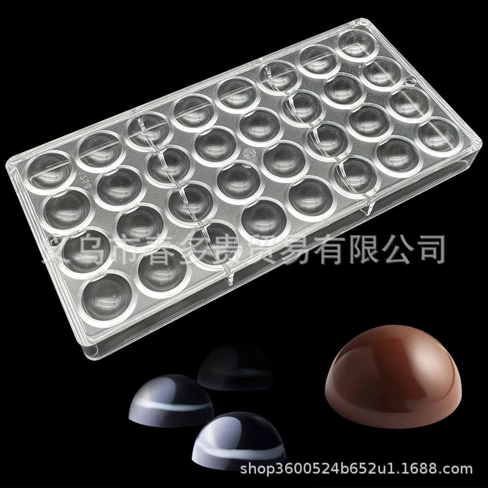 26mm semicircle chocolate mold PC plastic chocolate semi-spherical candy mold cake baking tool