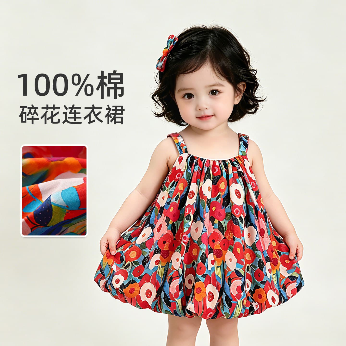 Dopamine Dress Girls Summer Stylish Sweet Style Suspender Dress Children's Dress Little Girl Absolutely Beautiful Princess Dress