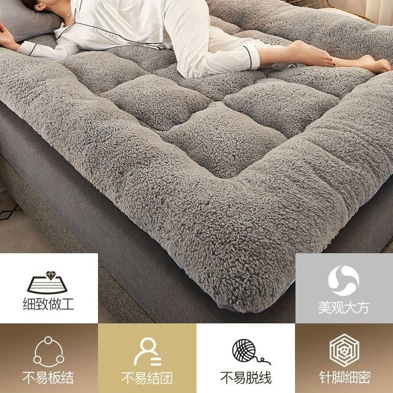 Thickened Lambswool Mattress Topper Soft Cushion for Home Tatami Dormitory Single Student Bed Sponge Mattress Pad Quilt