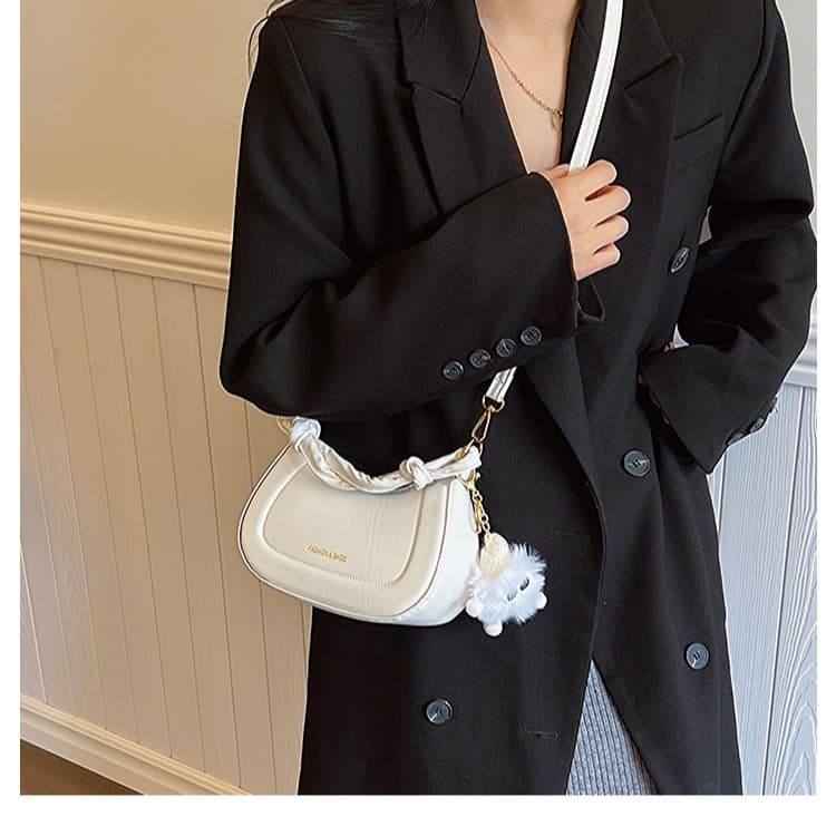 New Fashion Pendant Bag for Women, Versatile Solid Color Knot Handbag, 2026 Season Korean Style Crossbody Bag, Shoulder Bag