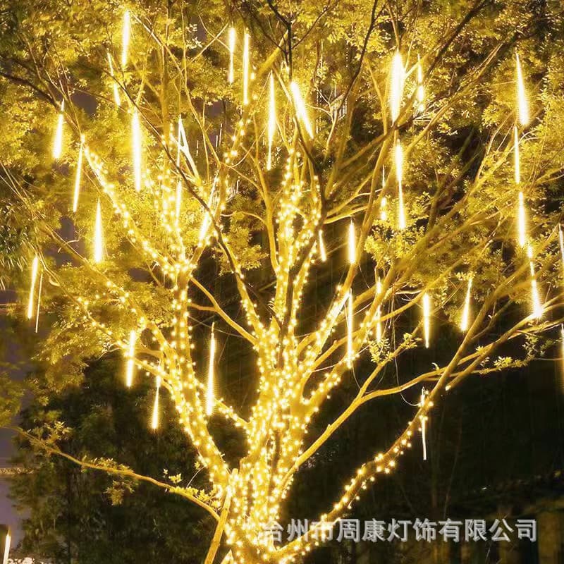 Plug-in LED Tree Lights for Meteor Shower Effect, Outdoor Waterproof Christmas Decoration, Stock Available for Engineering Lighting
