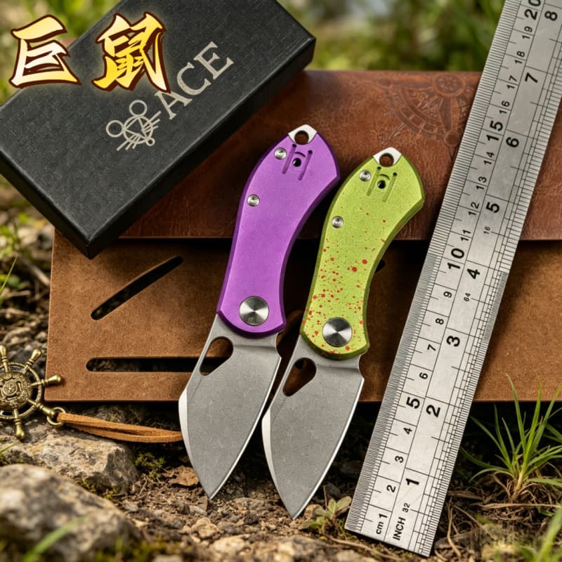 Giant Rat Mini Folding Knife Aluminum Alloy Outdoor Camping Pocket EDC Tool Convenient Sharp Box Cutter Fruit Knife