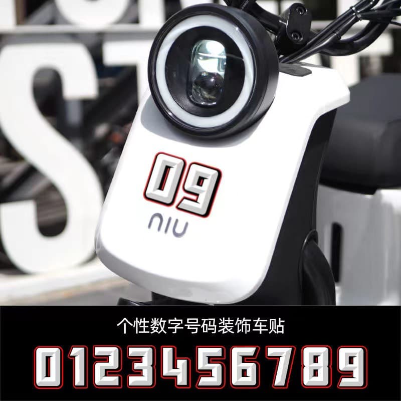 Car Motorcycle Digital Number Sticker Waterproof Reflective Vehicle Decal Track Day Body Helmet Sticker DIY Number Decal