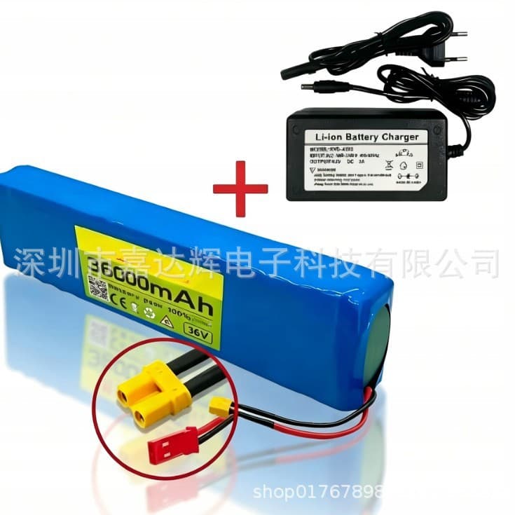 10S3P 36V 36Ah eBike Battery Pack 18650 Lithium-Ion Battery 500W High Power Electric