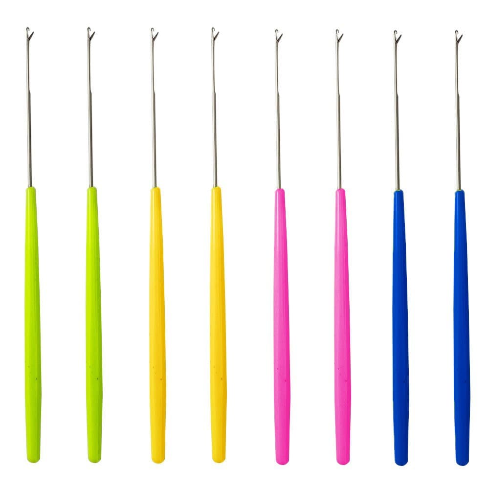 Feather Hair Extension Crochet Hook with Tongue, Knitting Tool for Repairing Sweaters, Yarn Beading Needle, Three-Way Crochet Hook