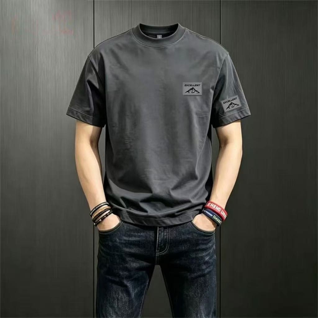 [High-End Edition] New Summer National Trend Round Neck Men's Casual Versatile Printed Short Sleeve T-Shirt