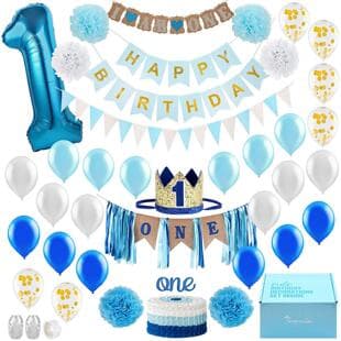 Children's Birthday Set Boys Girls Party Decoration Supplies Baby 1st Birthday Balloon Chain Set Banner One
