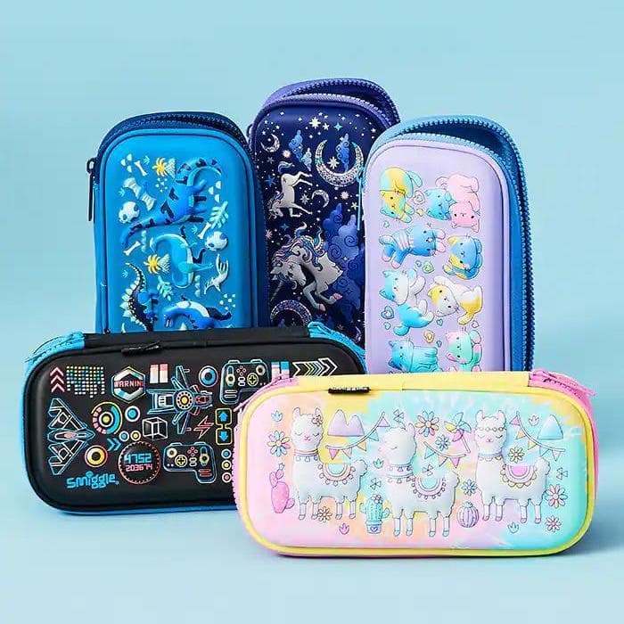 Australian Smiggle stationery box cute cartoon narrow version multi-functional pencil box zipper silent pencil case unicorn gift