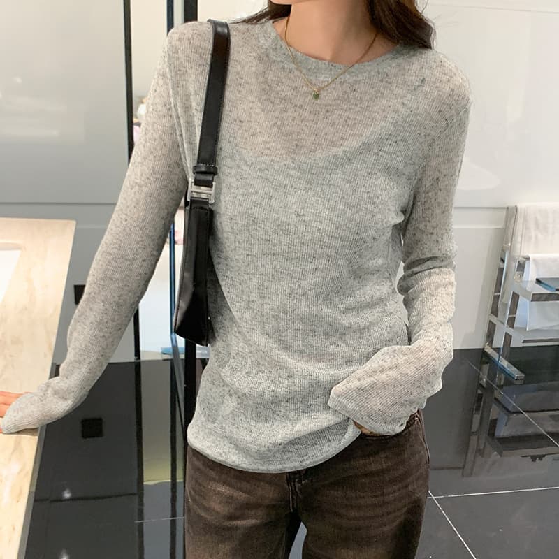 Korean Style 2023 Summer New Snow Linen Sun Protection Thin Slim-Fit Solid Color Knitted Shirt