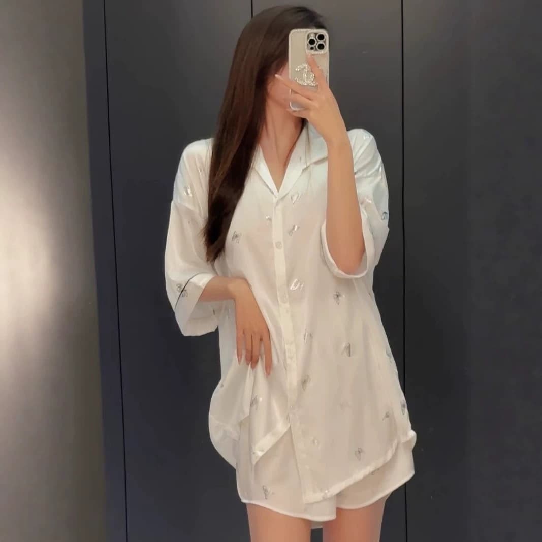 Women's Butterfly Pajama Set 2026 Summer New Arrival Internet Celebrity Korean Fresh Homewear Two-Piece Set