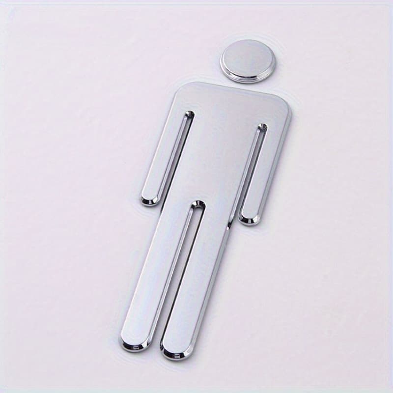 2-Piece Acrylic Bathroom Sign, Bathroom Decor, Elegant Horizontal Orientation, No Power Required, No Feathers