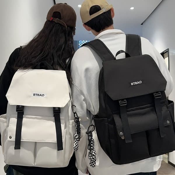 New student schoolbags, men's and women's backpacks, youth campus backpacks, simple and fashionable junior and high school large-capacity schoolbags