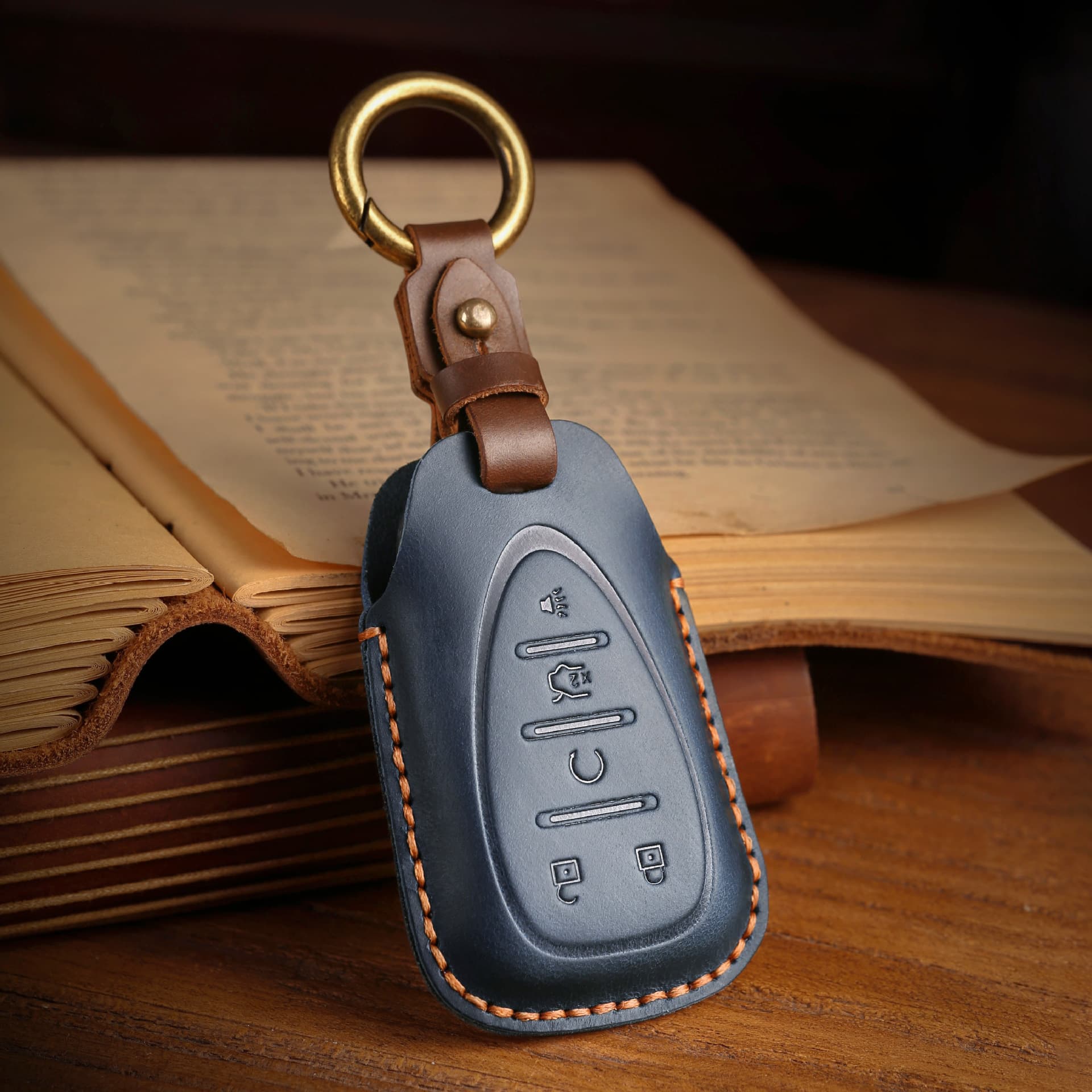 Vintage Key Case for Chevrolet Key Fob Cover for Cruze, Cavalier, Malibu XL, Cruze Protective Shell Buckle