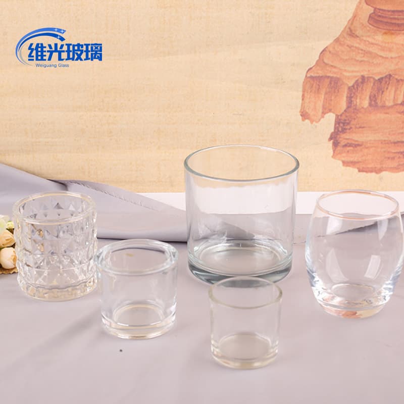 Amazon glass scented candle holder/glass cup for home and bedroom, transparent candle holder/glass scented cup