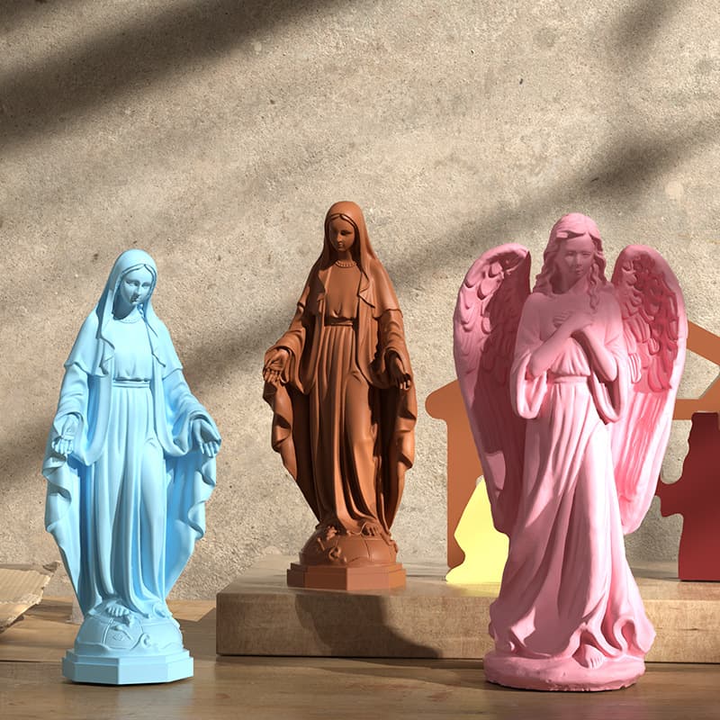 DIY Prayer Saint Gypsum Ornament 3D Wing Prayer Goddess Scented Candle Silicone Mold for Handmade Soap