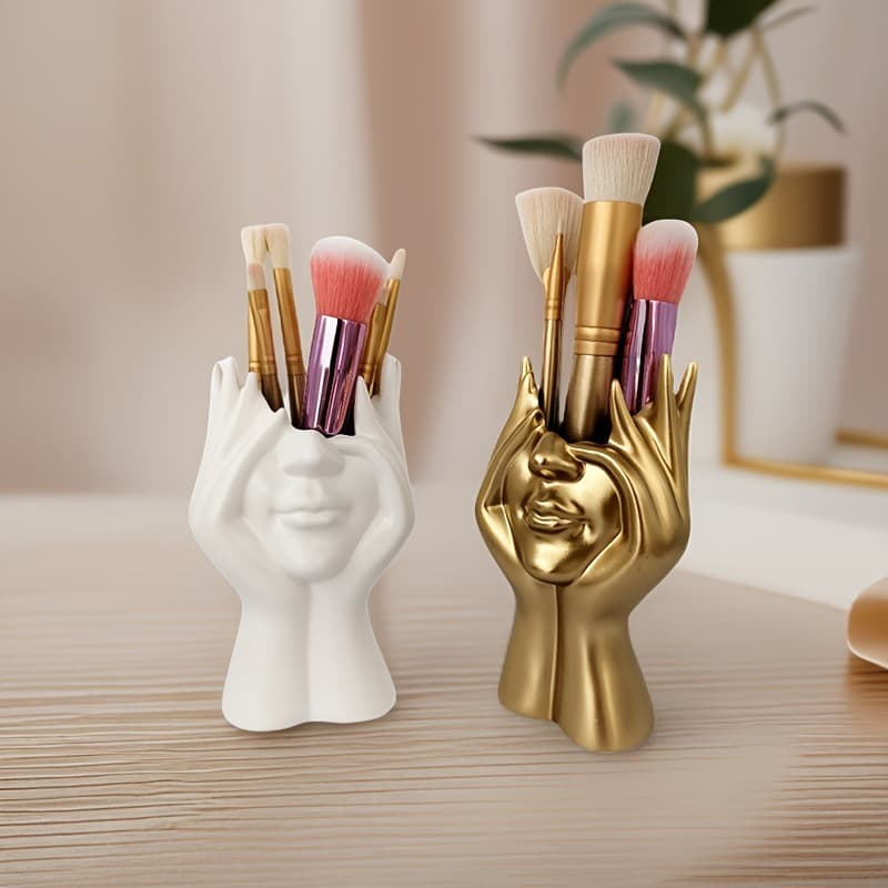 Cross-border creative body art ornaments, office supplies, desktop multi-functional storage pen holder, makeup brush holder