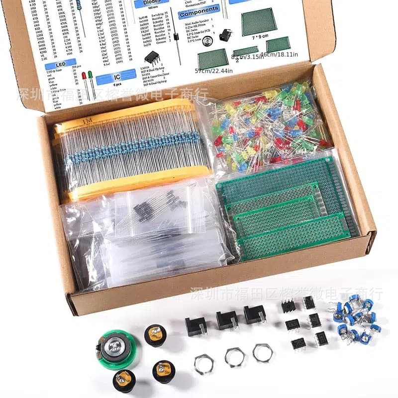 1900Pcs Is Suitable for Uno R3 Digital Component Kit, Ultimate Version, Multiple Commonly Used Capacitors and Resistor