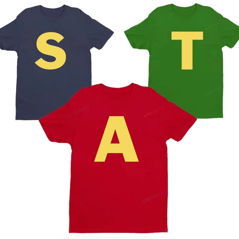 Cross-border exclusive European size Alvin and The Chipmunks Red Shirt Unisex S/P Mov